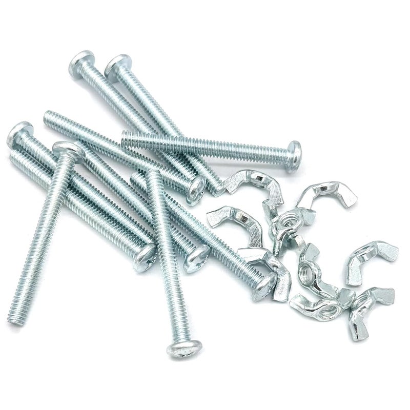 Matrelt 20Pack 1/4"-20 x2-1/2 Screw Bolts and Wing Nut Kit 10pcs Machine Screws with Round Head Phillips 10pcs Butterfly Hand Twist Tighten Nut Zinc Plated Hardware Fitting Fastenings Assortment Kit - Image 5